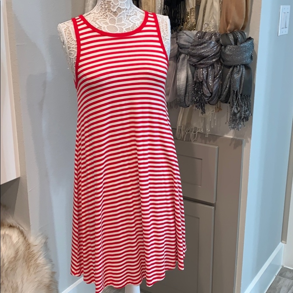 Red striped dress